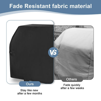 EVLIQUIL Grill Cover for Outdoor Grill,BBQ Gas Grill Cover 60 Inch,Heavy Duty Waterproof UV & Fade Resistant Barbecue Cover with Hook-and-Loop Straps & Adjustable Hem Drawstring Outside(Black). - CookCave