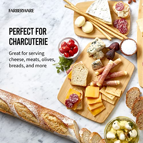 Farberware 4-Piece Reversible Bamboo Cutting And Charcuterie Board Set, Assorted Size - CookCave