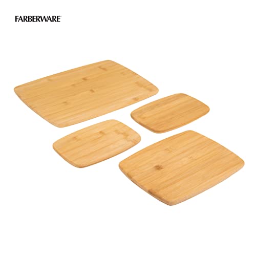 Farberware 4-Piece Reversible Bamboo Cutting And Charcuterie Board Set, Assorted Size - CookCave