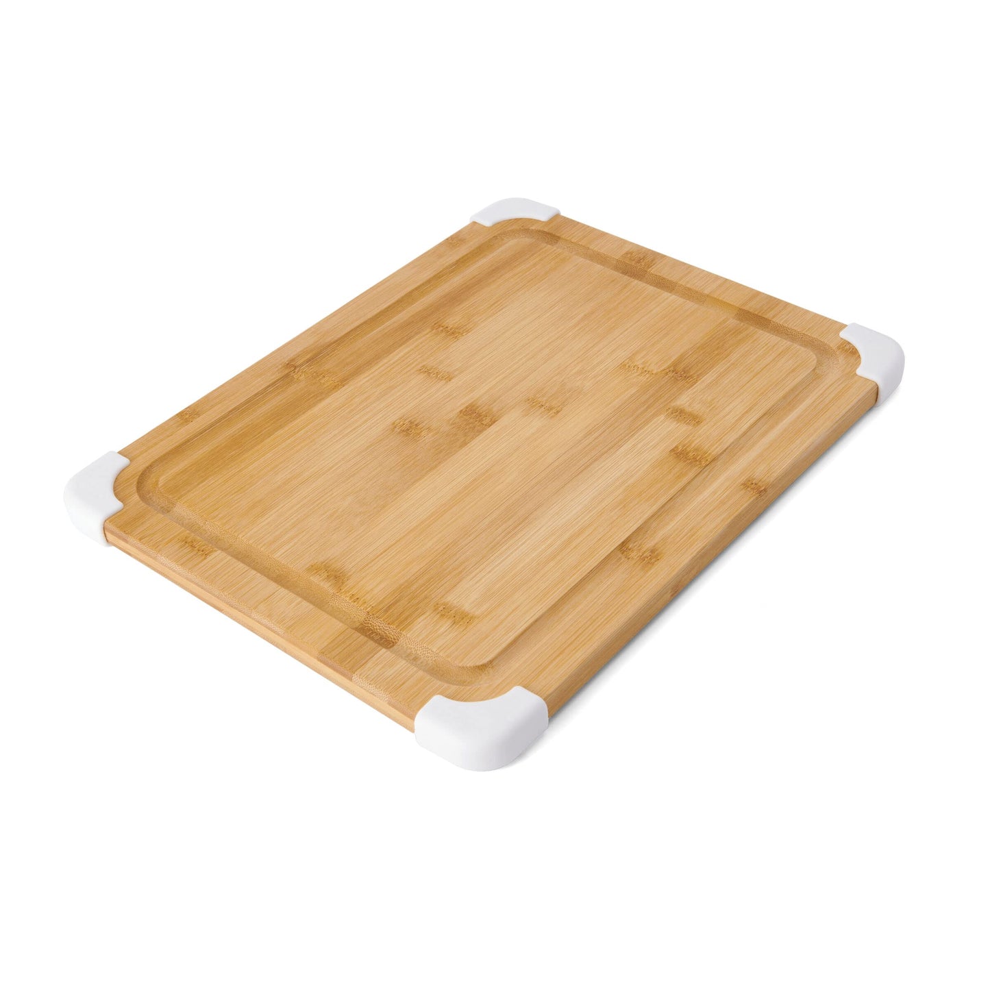 Farberware Nonslip Bamboo Cutting Board with Juice Groove, 11x14 Inch, White - CookCave