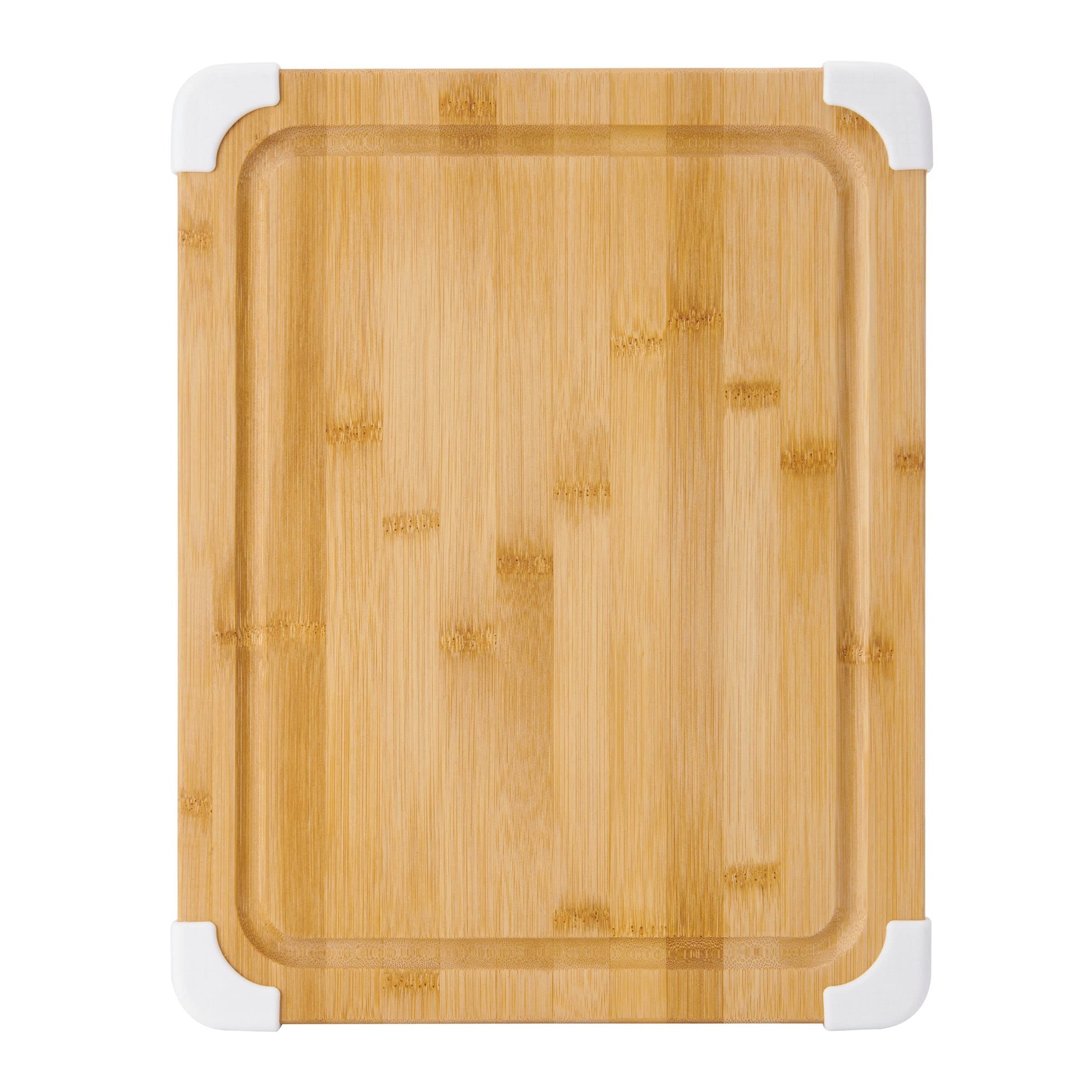 Farberware Nonslip Bamboo Cutting Board with Juice Groove, 11x14 Inch, White - CookCave