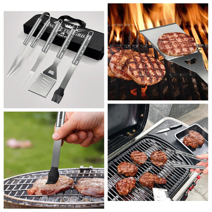 Fathers Day Dad Gifts from Daughter Son 19Pcs BBQ Grill Tools Set with Apron Portable Bag Heavy Duty Stainless Steel Grilling Utensils Barbecue Accessories for Papa Birthday Present Summer Backyard - CookCave