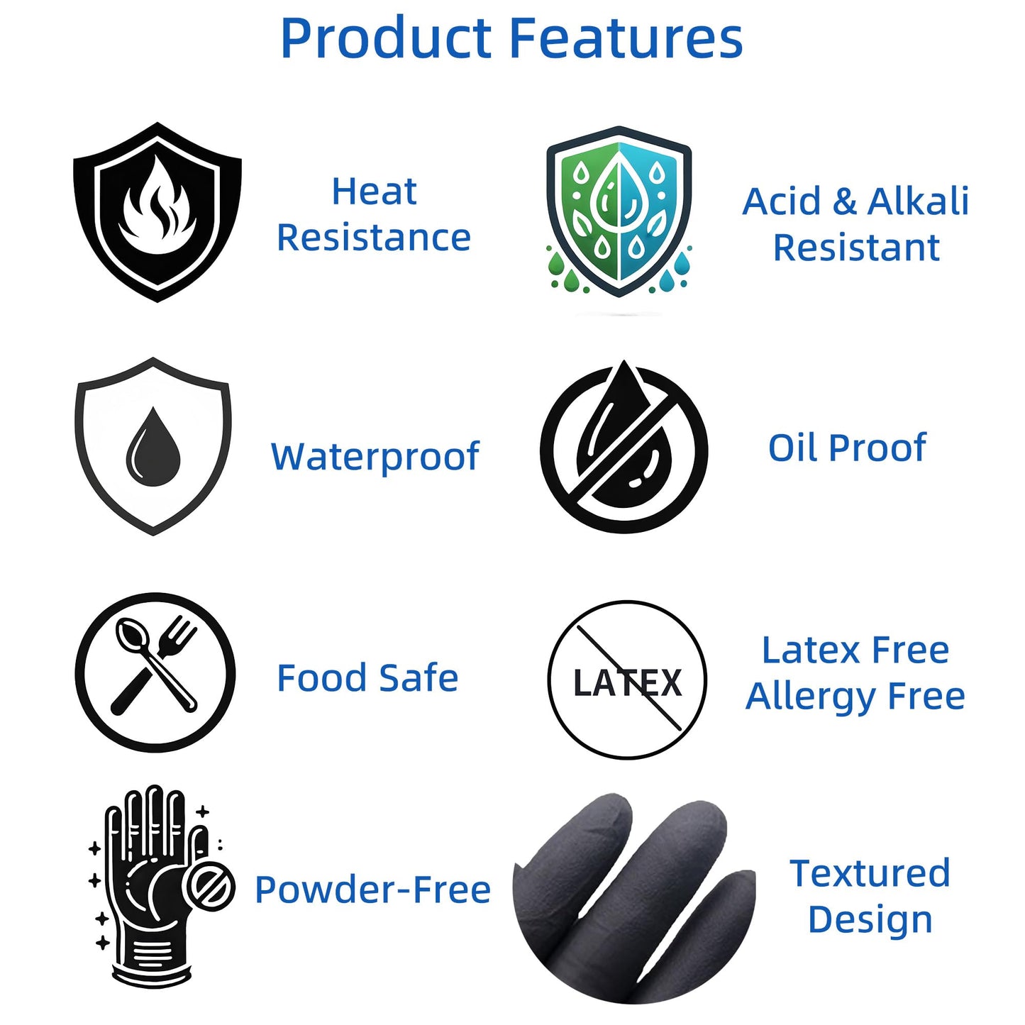 FayLongSky BBQ Gloves(Size Large) 2 Heat Resistant Washable Cotton Liners & 50 Nitrile Food Prep Gloves Disposable for Hot Food, Cooking, Barbecue Smoker, BBQ Accessories, grilling Accessories - CookCave