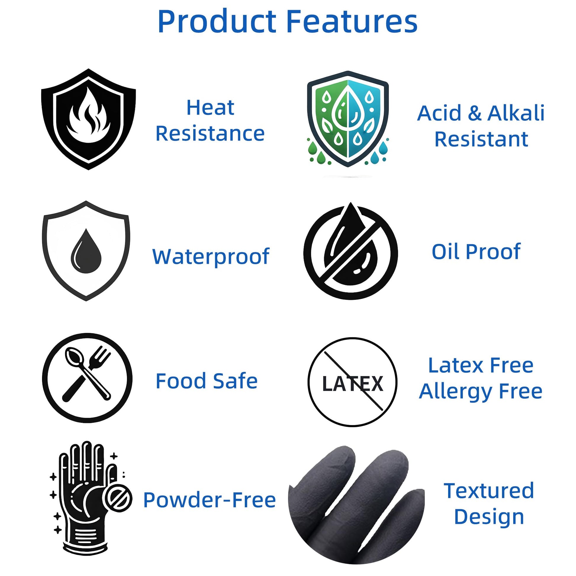 FayLongSky BBQ Gloves(Size Large) 2 Heat Resistant Washable Cotton Liners & 50 Nitrile Food Prep Gloves Disposable for Hot Food, Cooking, Barbecue Smoker, BBQ Accessories, grilling Accessories - CookCave