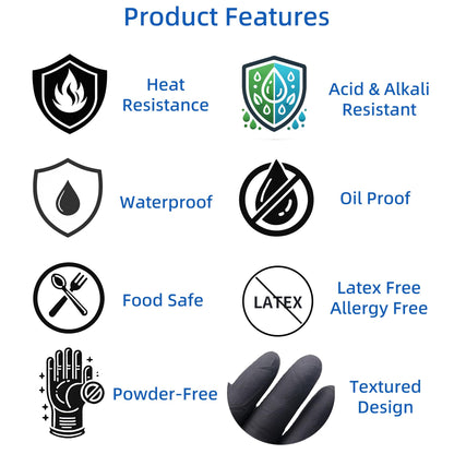 FayLongSky BBQ Gloves(Size Large) 2 Heat Resistant Washable Cotton Liners & 50 Nitrile Food Prep Gloves Disposable for Hot Food, Cooking, Barbecue Smoker, BBQ Accessories, grilling Accessories - CookCave