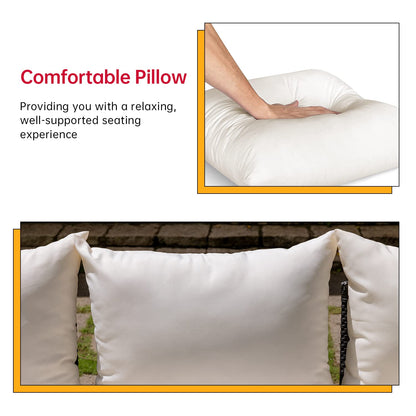 FDW Outdoor Sectional Rattan Chair Wicker Conversation Set Sofas, 5-Piece, Khaki - CookCave