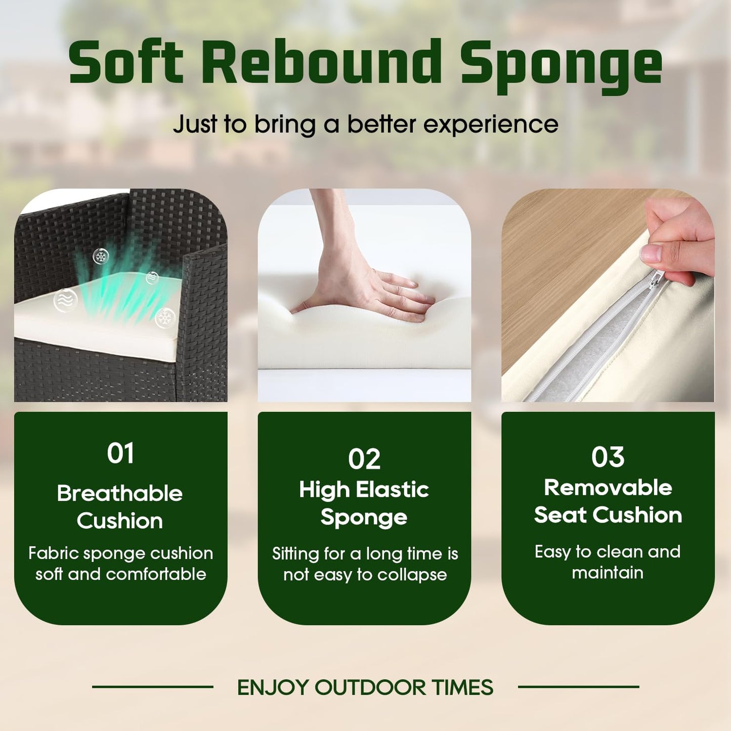 FDW Patio Furniture Set 4 Pieces Outdoor Rattan Chair Wicker Sofa Garden Conversation Bistro Sets for Yard,Pool or Backyard - CookCave