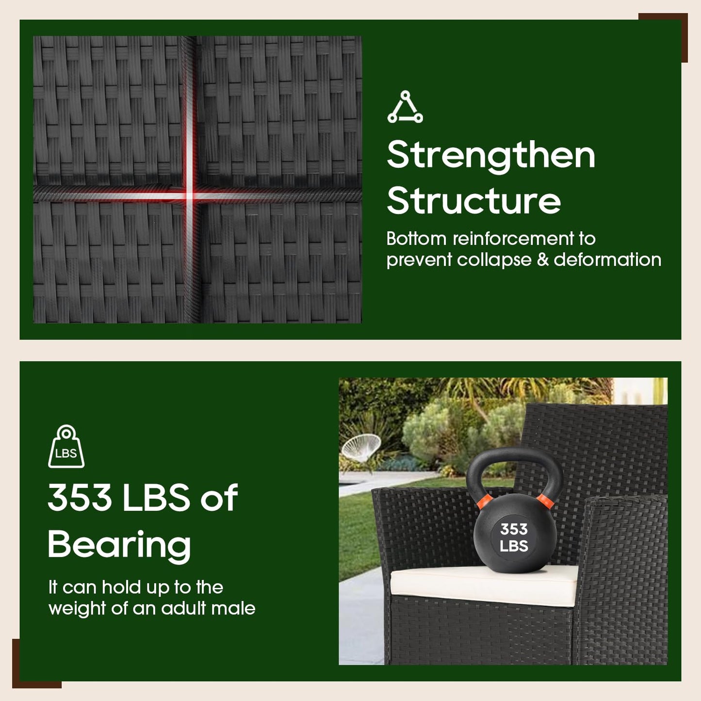 FDW Patio Furniture Set 4 Pieces Outdoor Rattan Chair Wicker Sofa Garden Conversation Bistro Sets for Yard,Pool or Backyard - CookCave