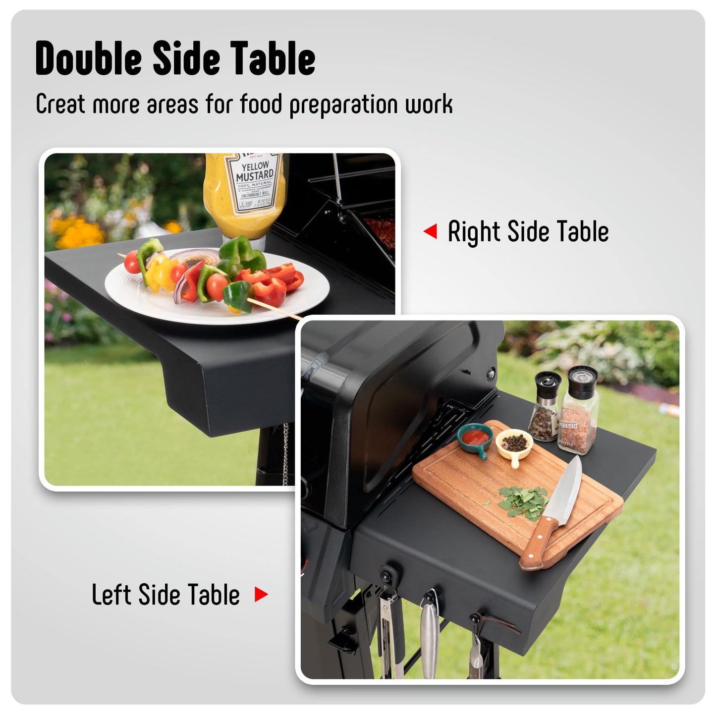 Feasto 4-Burner Propane Gas Grill, Outdoor Grill with 2 Side Tables and Porcelain-Enameled Grates for Patio BBQ, 36000 BTU Powerful for Outdoor Cooking, Black - Perfect for Your Next Backyard BBQ - CookCave