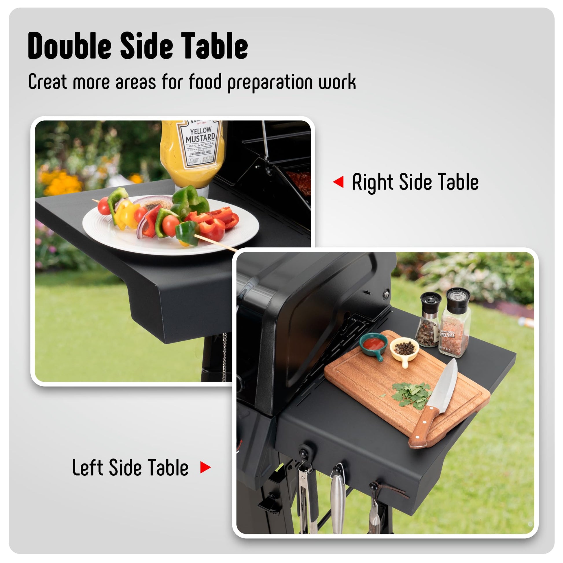 Feasto 4-Burner Propane Gas Grill, Outdoor Grill with 2 Side Tables and Porcelain-Enameled Grates for Patio BBQ, 36000 BTU Powerful for Outdoor Cooking, Black - Perfect for Your Next Backyard BBQ - CookCave