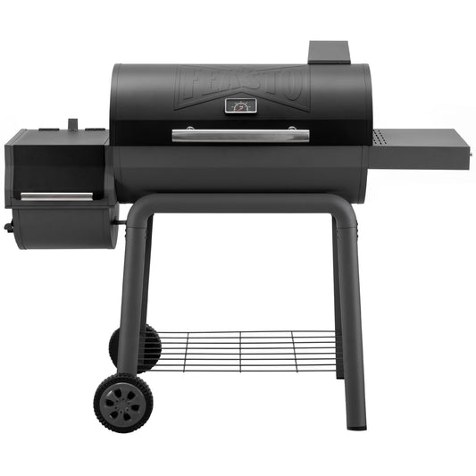 Feasto BBQ Charcoal Grill with Offset Smoker Grill and Side Table, 30-In Heavy-Duty Outdoor BBQ Grill with 832 Sq. In. Cooking Space for Outdoor Barbecue in Backyard, Patio and Parties, Black - CookCave