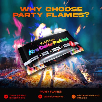 Fire Color Changing Packets Fire Pit (10 Pack) - Perfect for Any Campfire, Bonfire & Outdoor Fireplaces - Perfect Magic Cosmic Mystical Campfire Accessories - Camping Games - CookCave