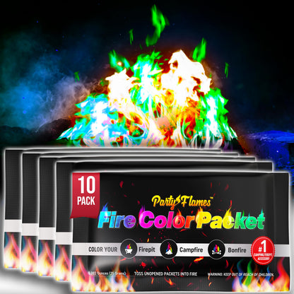 Fire Color Changing Packets Fire Pit (10 Pack) - Perfect for Any Campfire, Bonfire & Outdoor Fireplaces - Perfect Magic Cosmic Mystical Campfire Accessories - Camping Games - CookCave
