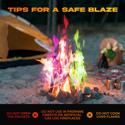 Fire Color Changing Packets Fire Pit (10 Pack) - Perfect for Any Campfire, Bonfire & Outdoor Fireplaces - Perfect Magic Cosmic Mystical Campfire Accessories - Camping Games - CookCave
