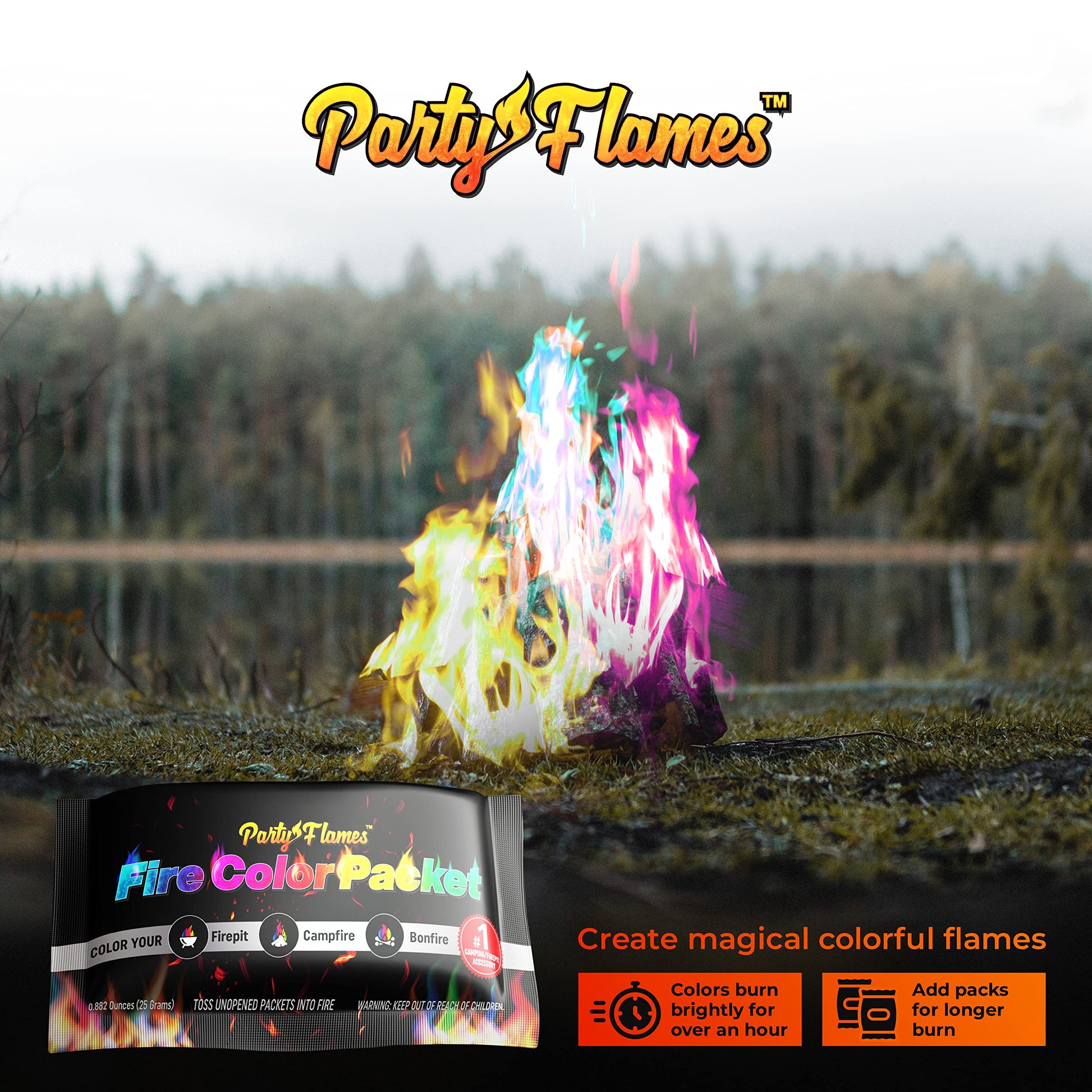 Fire Color Changing Packets Fire Pit (10 Pack) - Perfect for Any Campfire, Bonfire & Outdoor Fireplaces - Perfect Magic Cosmic Mystical Campfire Accessories - Camping Games - CookCave