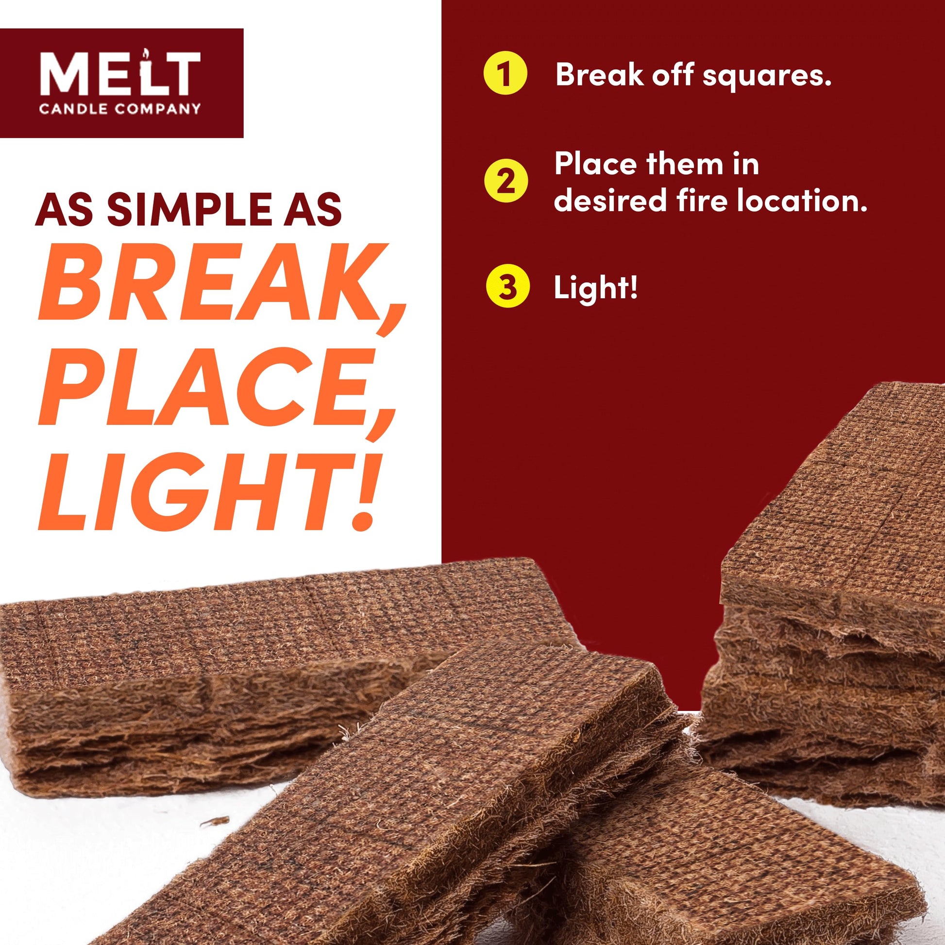 Fire Starter Squares, 160 pcs - Fire Starters for Campfires, Grill, Outdoor Fire Pit, Fireplace, BBQ - Fire Starter Kit, Water Resistant & Odorless - Camping Accessories - CookCave