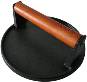 Firsgrill Burger Press 7.08" Round,Heavy-Duty Cast Iron Smash Burger Press Meat Steak With Wood Handle for Blackstone Camp chef Pitboss Weber Griddle Grills(Round) - CookCave