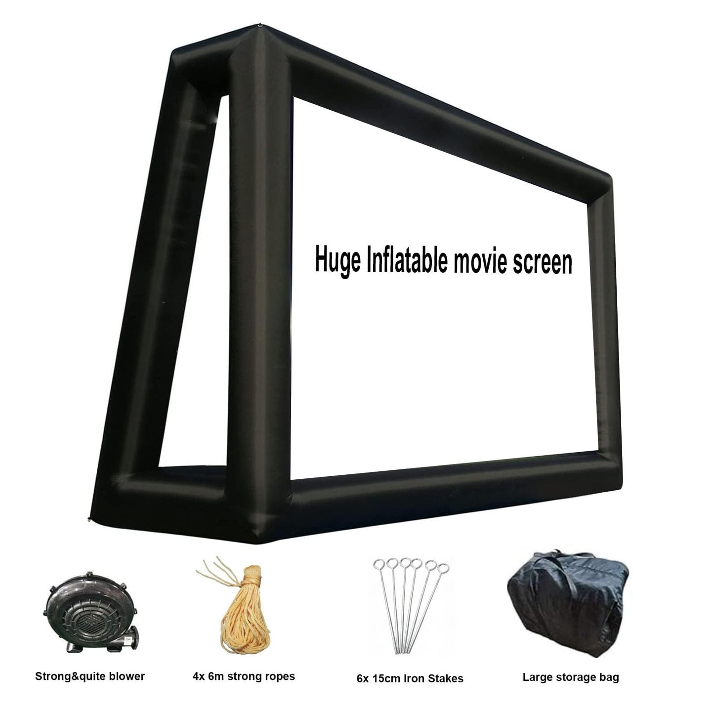 fitnessandfun 30ft Huge Inflatable Projector Screen - Blow Up Outdoor Movie Screens - 360 Inch for TV & Movies - Seamless, Portable, Front & Rear Projection(30ft with Blower) - CookCave