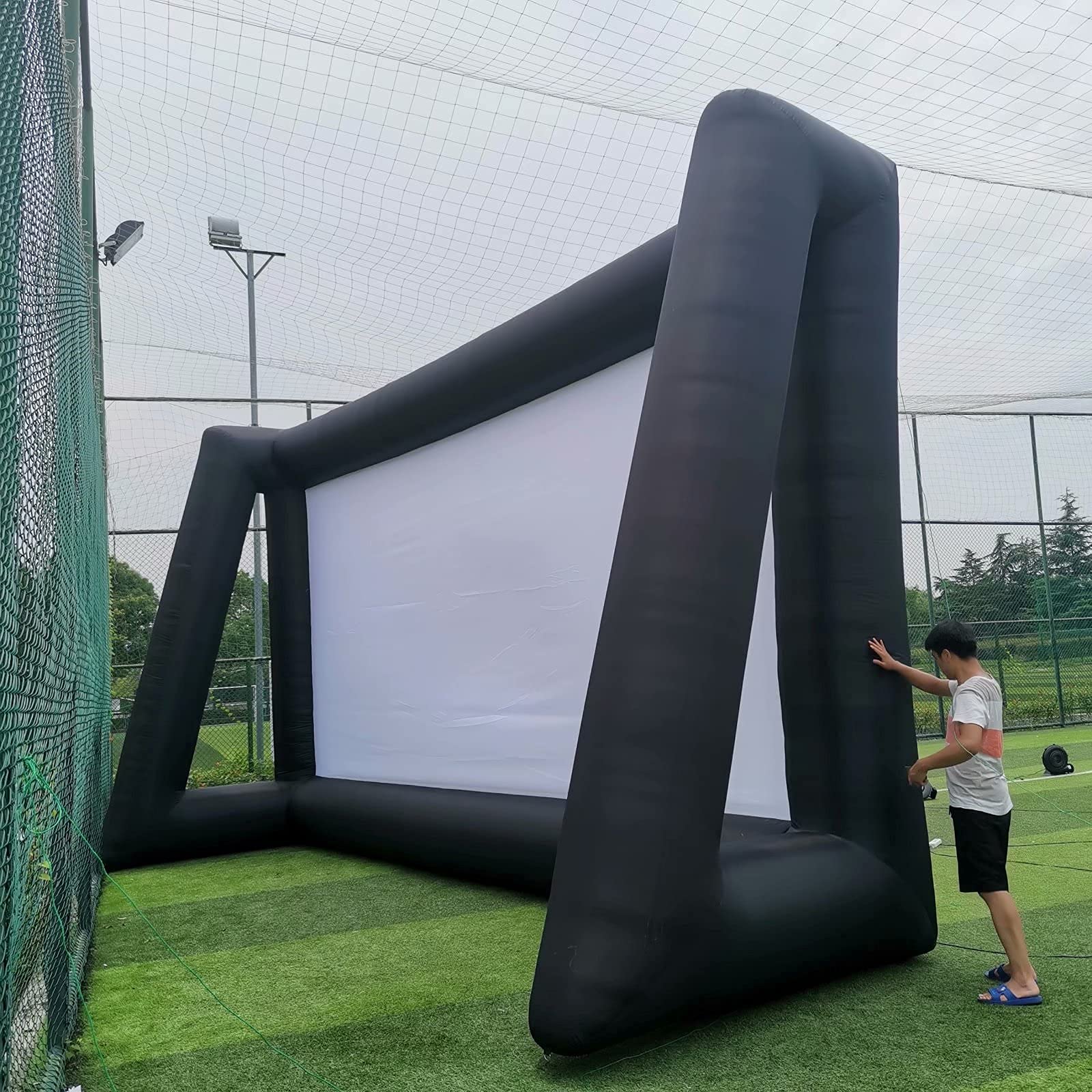 fitnessandfun 30ft Huge Inflatable Projector Screen - Blow Up Outdoor Movie Screens - 360 Inch for TV & Movies - Seamless, Portable, Front & Rear Projection(30ft with Blower) - CookCave