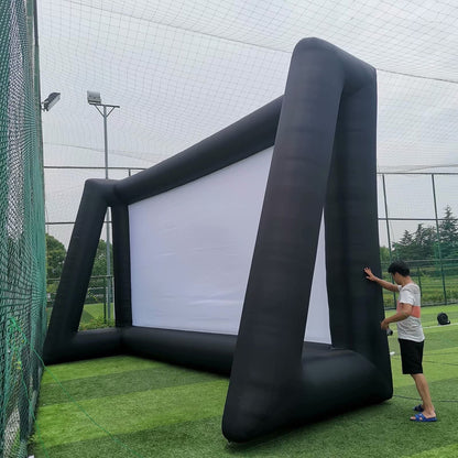 fitnessandfun 30ft Huge Inflatable Projector Screen - Blow Up Outdoor Movie Screens - 360 Inch for TV & Movies - Seamless, Portable, Front & Rear Projection(30ft with Blower) - CookCave