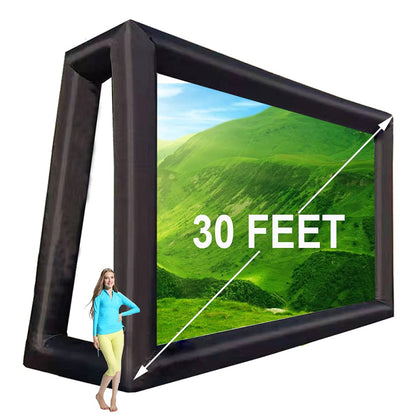 fitnessandfun 30ft Huge Inflatable Projector Screen - Blow Up Outdoor Movie Screens - 360 Inch for TV & Movies - Seamless, Portable, Front & Rear Projection(30ft with Blower) - CookCave