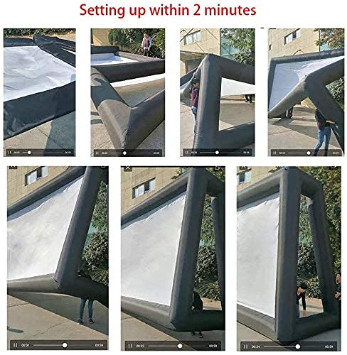 fitnessandfun 30ft Huge Inflatable Projector Screen - Blow Up Outdoor Movie Screens - 360 Inch for TV & Movies - Seamless, Portable, Front & Rear Projection(30ft with Blower) - CookCave