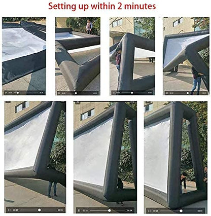 fitnessandfun 30ft Huge Inflatable Projector Screen - Blow Up Outdoor Movie Screens - 360 Inch for TV & Movies - Seamless, Portable, Front & Rear Projection(30ft with Blower) - CookCave