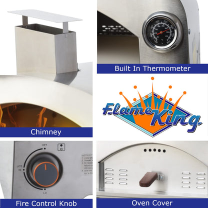 Flame King Propane Gas Pizza & Food Outdoor Oven for Camping, Backyard, Tailgating - CookCave