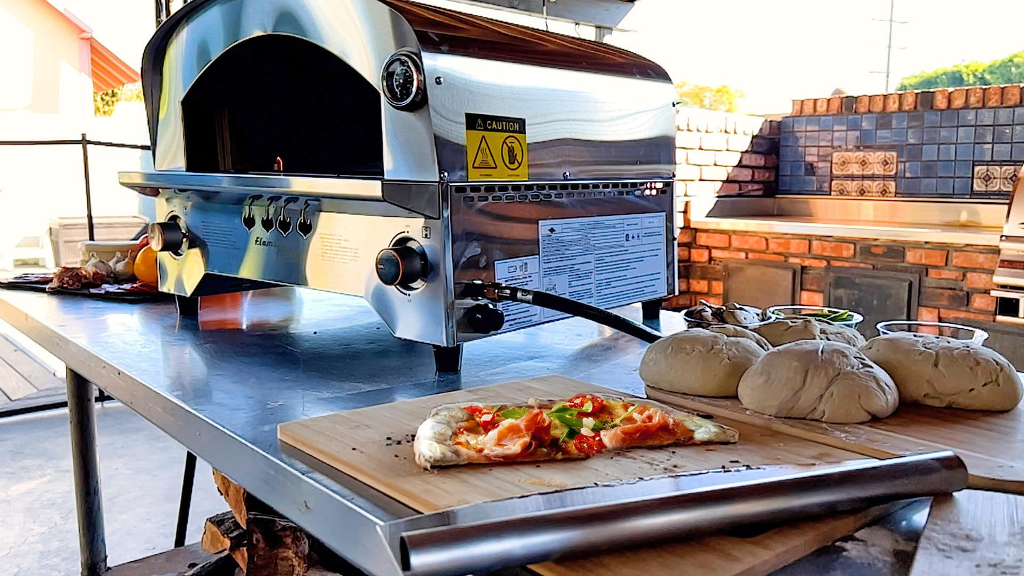 Flame King Propane Gas Pizza & Food Outdoor Oven for Camping, Backyard, Tailgating - CookCave