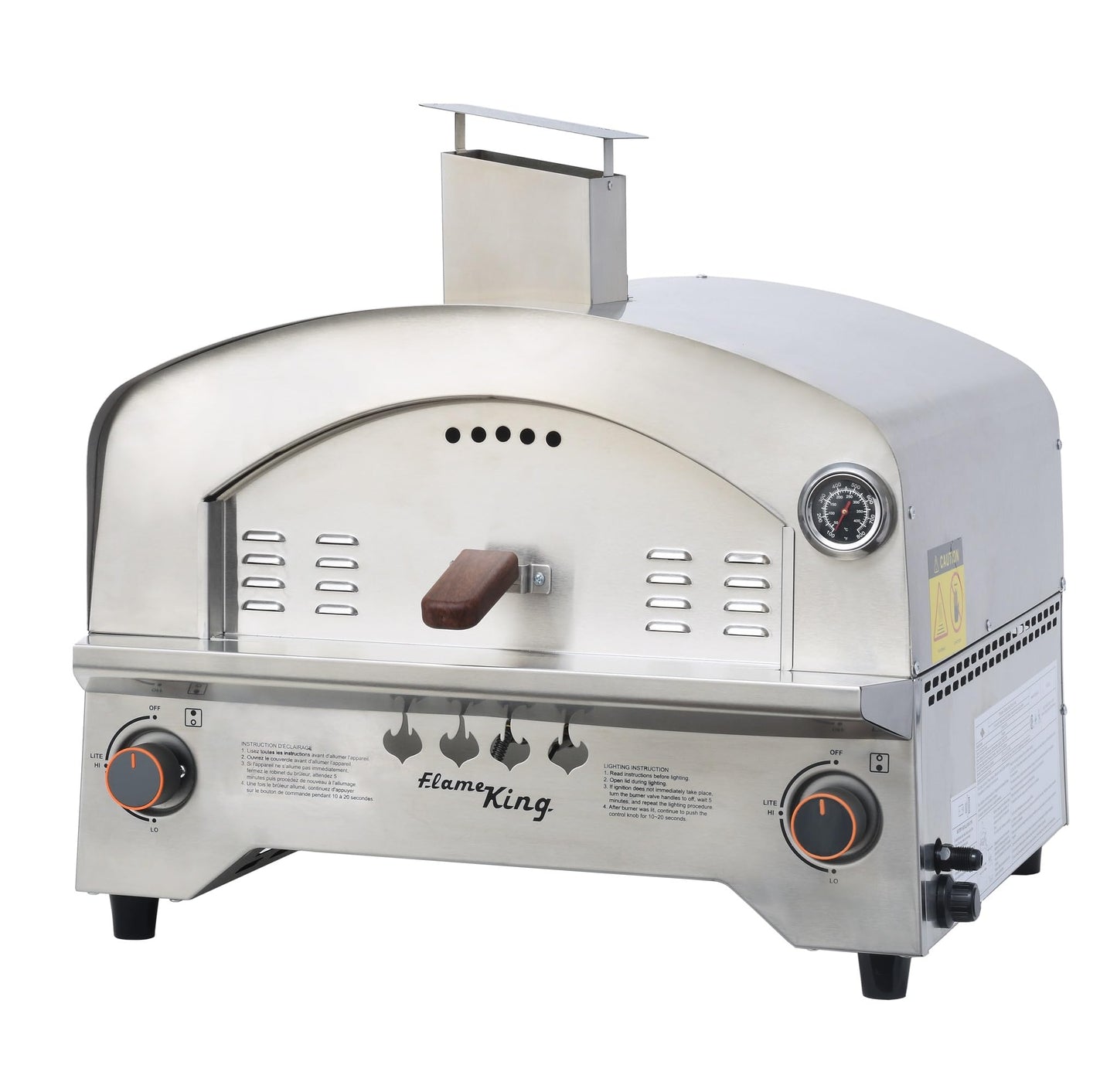 Flame King Propane Gas Pizza & Food Outdoor Oven for Camping, Backyard, Tailgating - CookCave