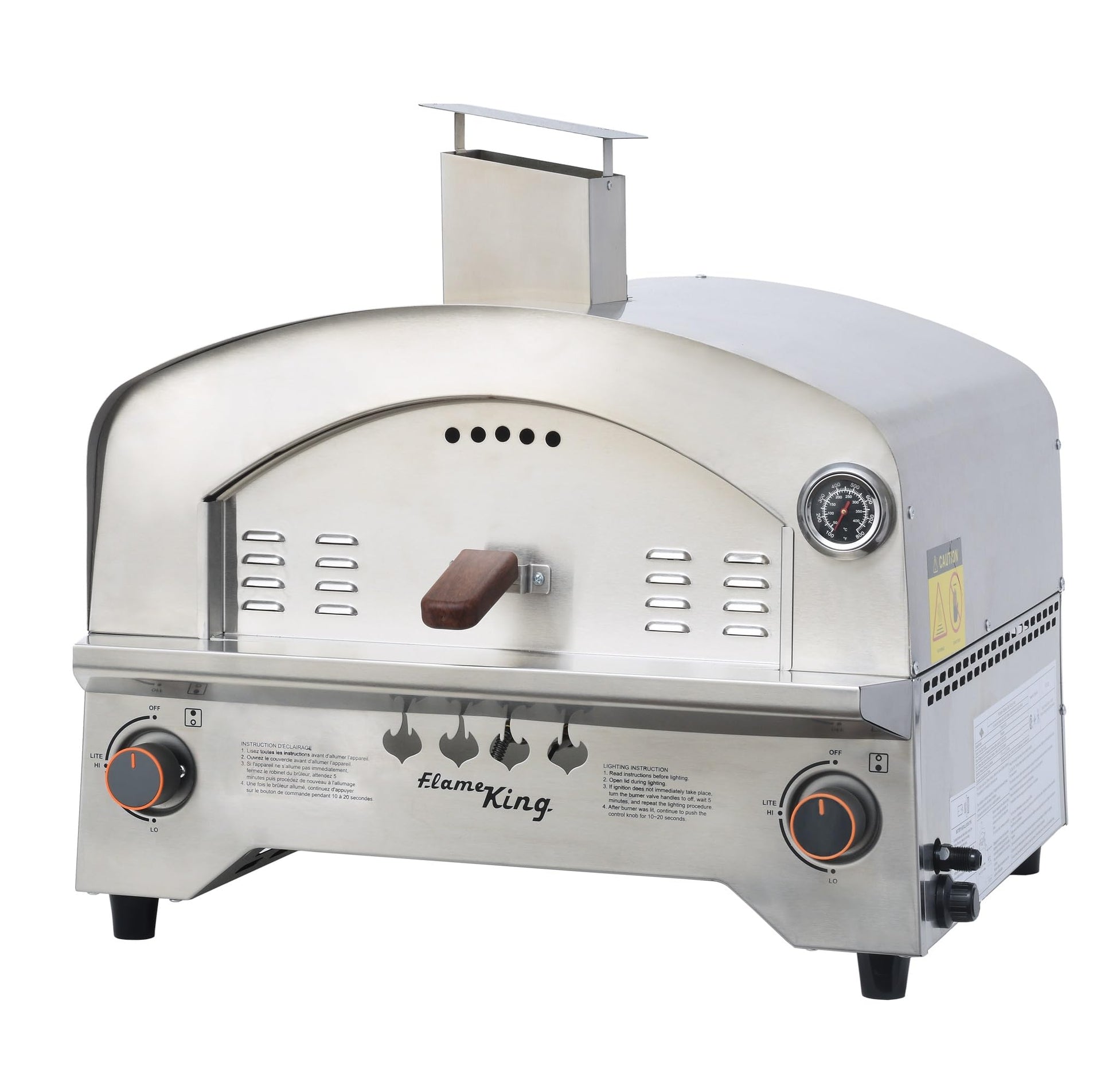 Flame King Propane Gas Pizza & Food Outdoor Oven for Camping, Backyard, Tailgating - CookCave