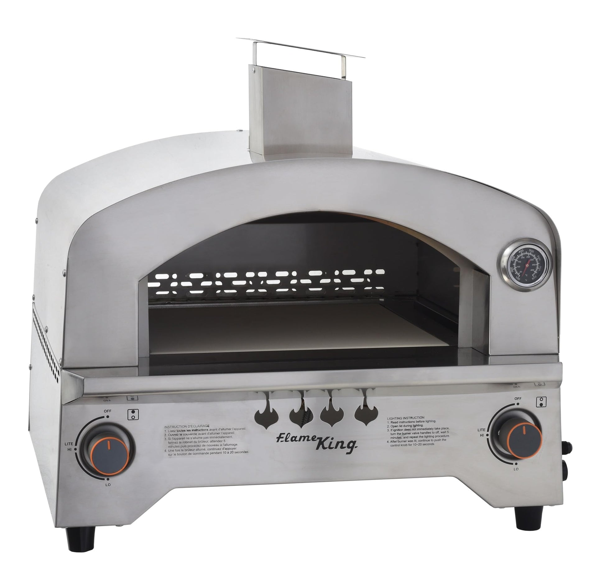 Flame King Propane Gas Pizza & Food Outdoor Oven for Camping, Backyard, Tailgating - CookCave