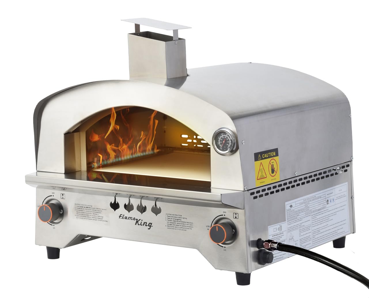 Flame King Propane Gas Pizza & Food Outdoor Oven for Camping, Backyard, Tailgating - CookCave