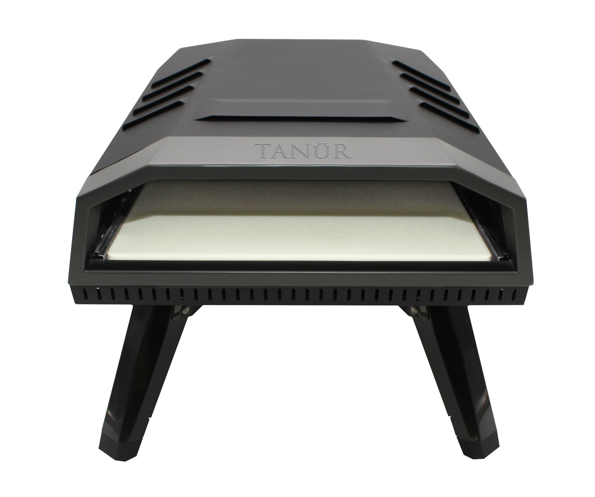 Flame King TANUR 12-inch Portable Outdoor Propane Oven Countertop for Camping, Backyard, and Tailgating, Multiple Air Vents, Piezo Auto Ignition, Non-Stick Pizza Stone, Black - CookCave