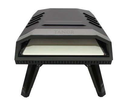 Flame King TANUR 12-inch Portable Outdoor Propane Oven Countertop for Camping, Backyard, and Tailgating, Multiple Air Vents, Piezo Auto Ignition, Non-Stick Pizza Stone, Black - CookCave