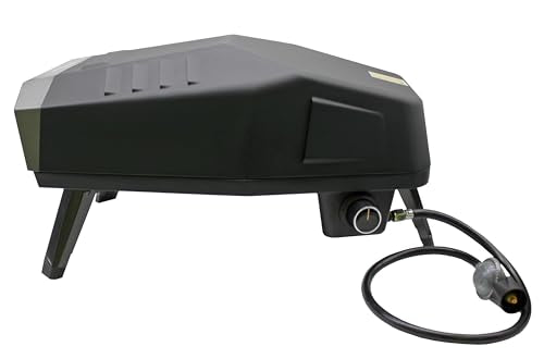 Flame King TANUR 12-inch Portable Outdoor Propane Oven Countertop for Camping, Backyard, and Tailgating, Multiple Air Vents, Piezo Auto Ignition, Non-Stick Pizza Stone, Black - CookCave