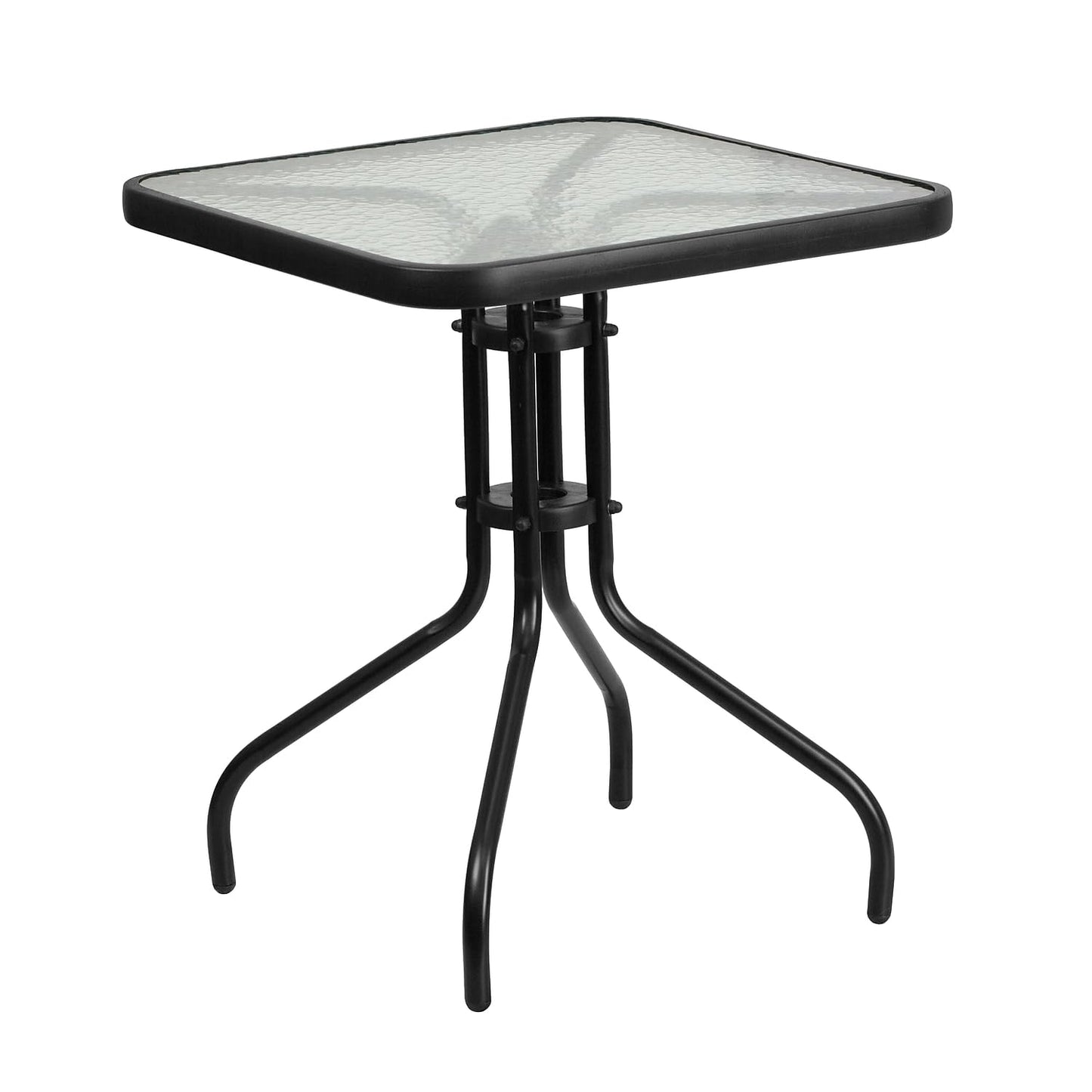 Flash Furniture Barker 23.5'' Square Tempered Glass Metal Table - CookCave