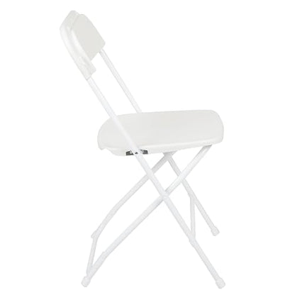 Flash Furniture Hercules Set of 10 Indoor/Outdoor Heavy-Duty Plastic Folding Chairs, Foldable Commercial Stacking Chairs with 650-lb. Static Weight Capacity, White - CookCave