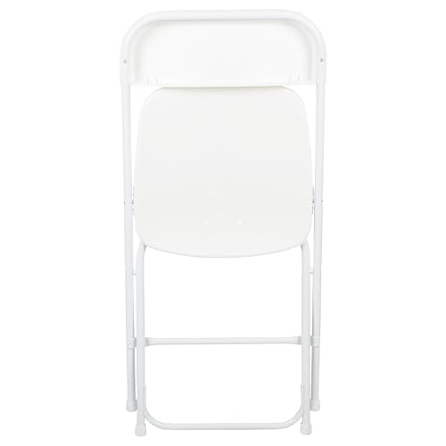 Flash Furniture Hercules Set of 10 Indoor/Outdoor Heavy-Duty Plastic Folding Chairs, Foldable Commercial Stacking Chairs with 650-lb. Static Weight Capacity, White - CookCave