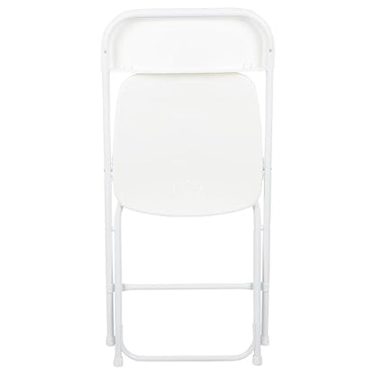 Flash Furniture Hercules Set of 10 Indoor/Outdoor Heavy-Duty Plastic Folding Chairs, Foldable Commercial Stacking Chairs with 650-lb. Static Weight Capacity, White - CookCave