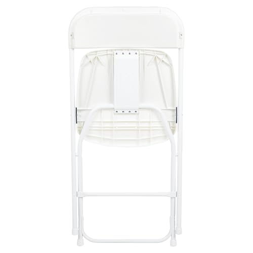 Flash Furniture Hercules Set of 10 Indoor/Outdoor Heavy-Duty Plastic Folding Chairs, Foldable Commercial Stacking Chairs with 650-lb. Static Weight Capacity, White - CookCave