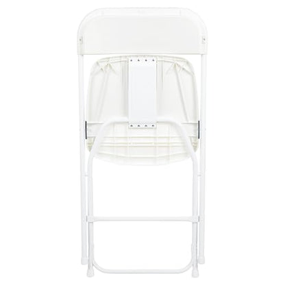Flash Furniture Hercules Set of 10 Indoor/Outdoor Heavy-Duty Plastic Folding Chairs, Foldable Commercial Stacking Chairs with 650-lb. Static Weight Capacity, White - CookCave