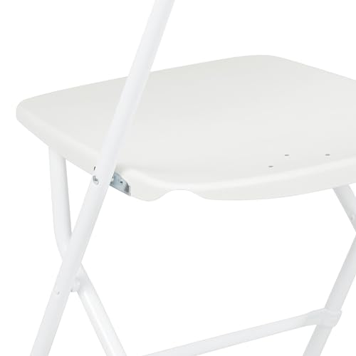 Flash Furniture Hercules Set of 10 Indoor/Outdoor Heavy-Duty Plastic Folding Chairs, Foldable Commercial Stacking Chairs with 650-lb. Static Weight Capacity, White - CookCave
