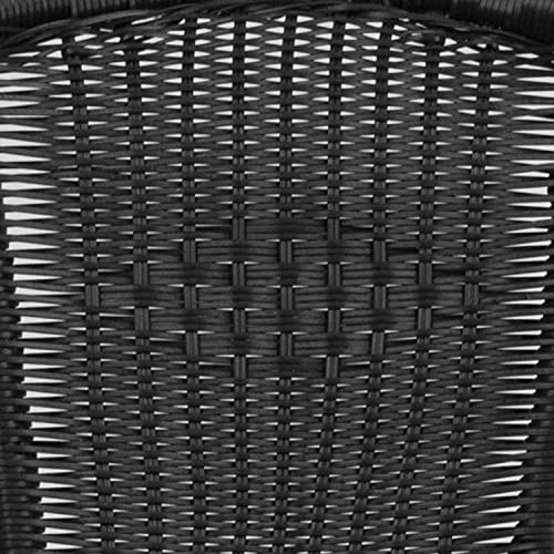 Flash Furniture Lila Modern Rattan Indoor/Outdoor Stackable Dining Chairs, Stacking Rattan Bistro Chairs for Patio or Restaurant, Set of 4, Black - CookCave