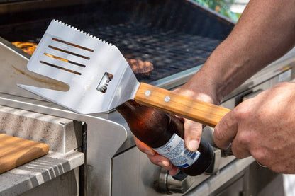 FlipFork Boss - 5 in 1 Grill Spatula with Knife, Fork, Bottle Opener and Turner BBQ Tools. All in One Grill Accessories Set for Outdoor Grills. 18 inch Grilling Accessories BBQ Set - CookCave