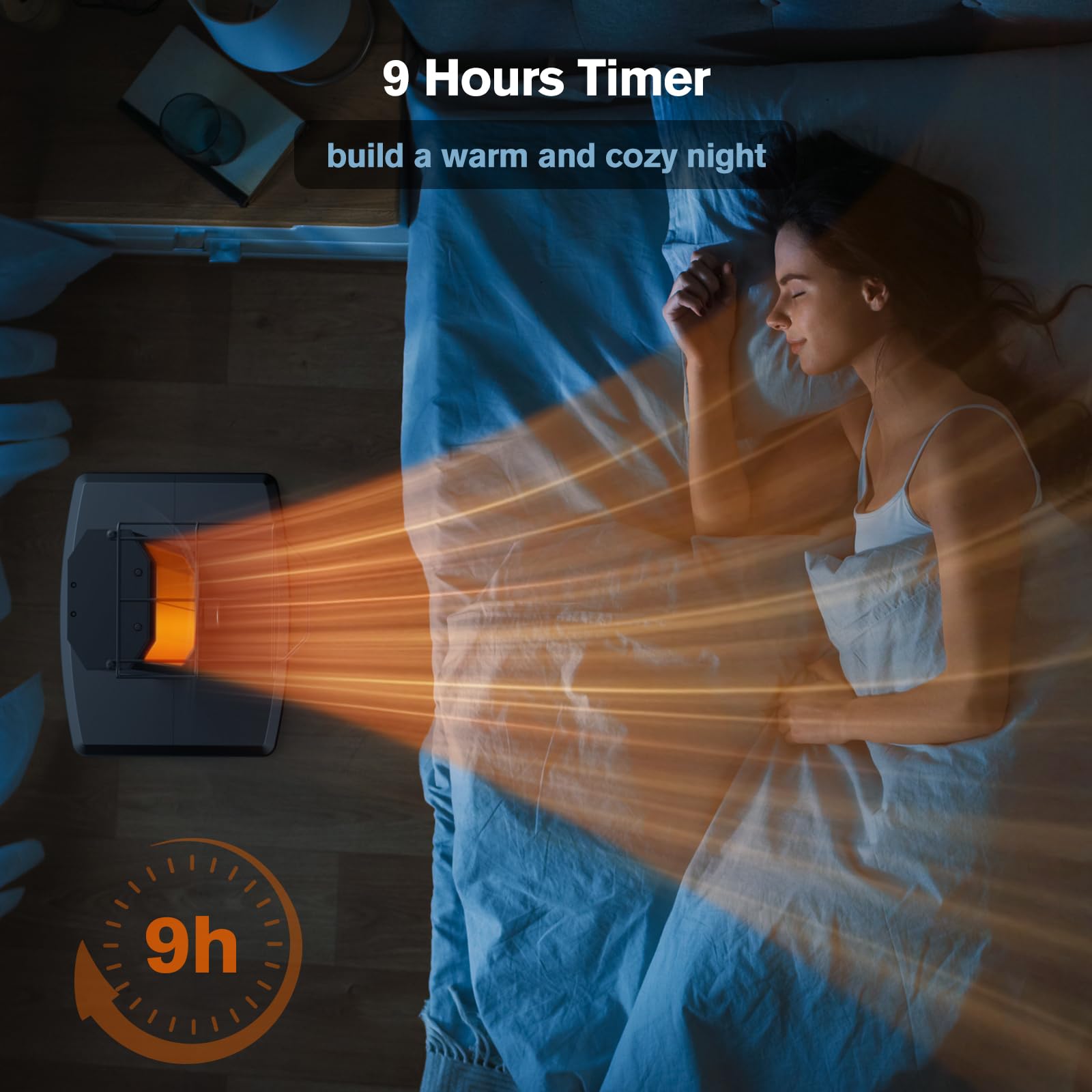 FLOWBREEZE Patio Heater, Portable Outdoor Heater, 1200W, 3S Instant Heating, Infrared Heater with 60°Oscillating, 180min Timer, Tip-over Protection, Super Quiet Electric Heaters for Indoor Outdoor Use - CookCave