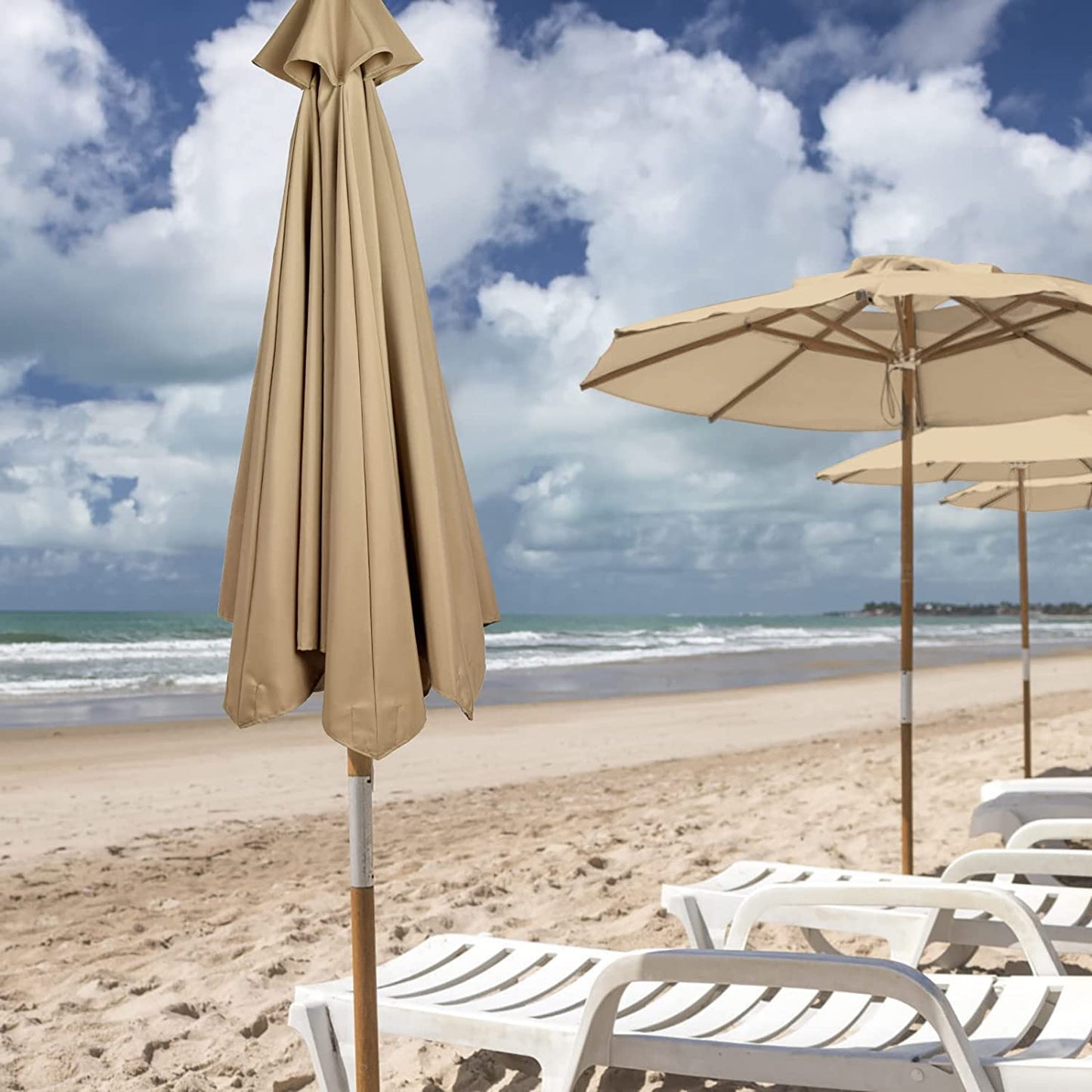 Flueyer 10 FT 8 Rib Umbrella Canopy Replacement Outdoor Market Patio Table Strong and Thicck Cover for Backyard Garden Courtyard Swimming Pool Lawn (Canopy ONLY), (8 Ribs) - CookCave