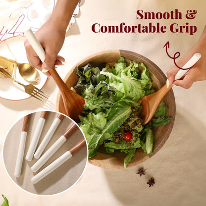 Folkulture Wooden Spoons for Cooking, Set of 5 Wooden Utensils for Cooking, Nonstick Wooden Cooking Utensils, Wooden Cooking Utensils, 12" Kitchen Utensil Sets with Wooden Spoon Sets &Wooden Spatula - CookCave