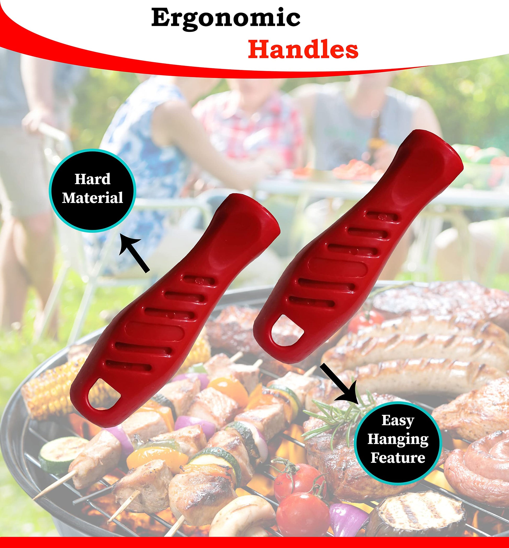 Food Flipper & Turners - Pigtail Flipper - 16 and 12 Inches BBQ Meat Turners - Long & Short 304 Stainless Steel Hook - Meat, Fish, Vegetable Cooking Set - BBQ Accessories - Barbecue Tongs - BBQ Fork - CookCave