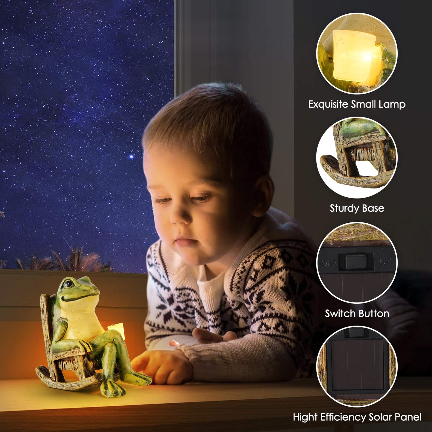 FOXMIS Miniature Frog Garden Statue Mom Gifts Home Decorations Fairy Garden Accessories Outdoor Lights Solar Garden Frog Decor Art Housewarming Gift for Patio,Yard,Lawn Ornament,3.89"x2.36"x3.93 - CookCave